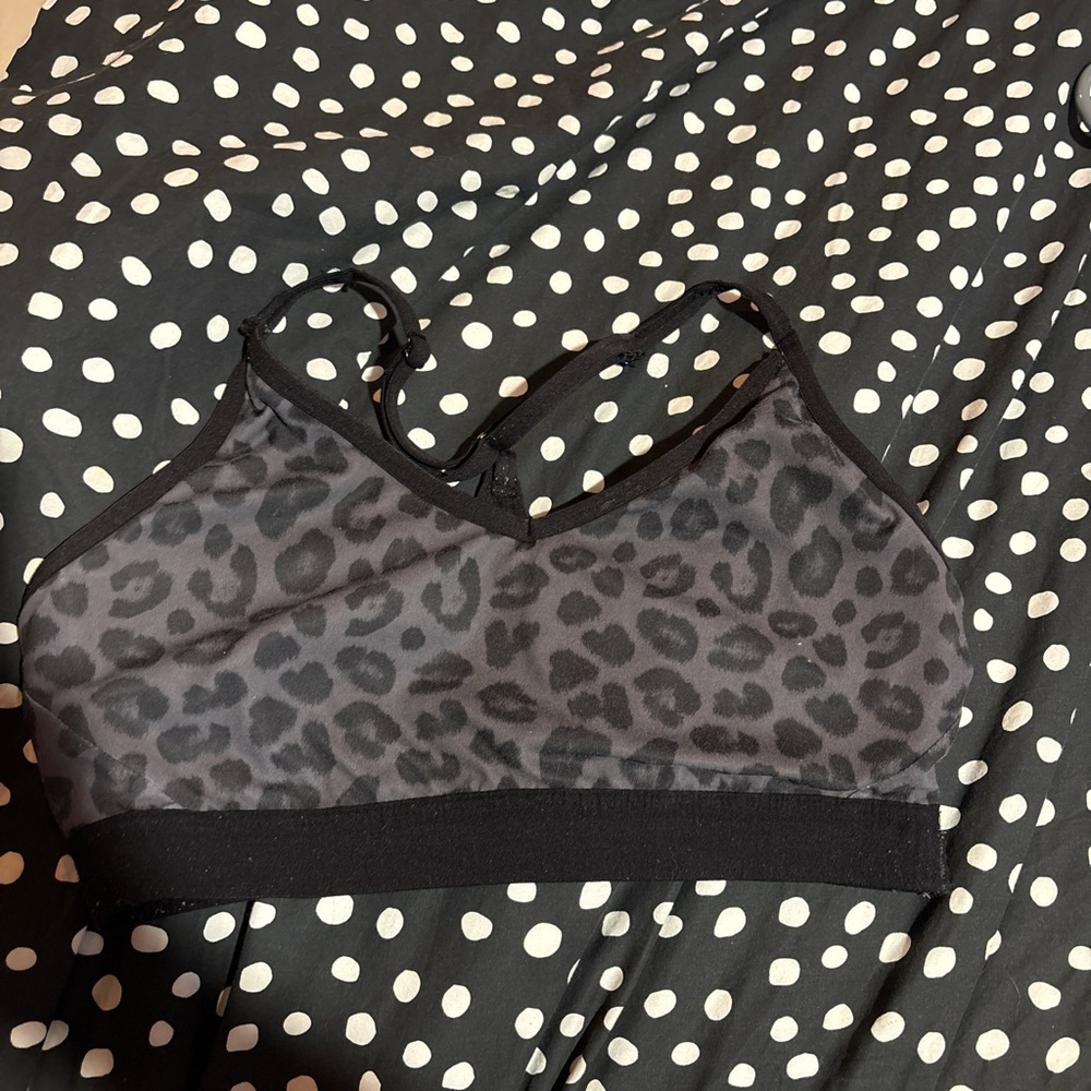 Leopard Print Black Bralette